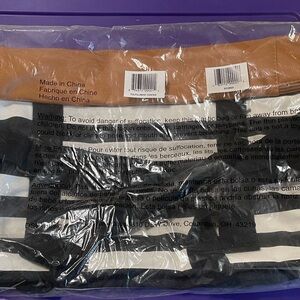 DSW Striped Weekender Bag with Tan Accents